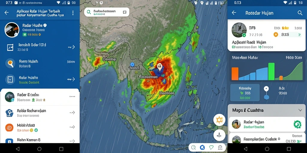 Antarmuka aplikasi D73 yang user-friendly untuk radar hujan.