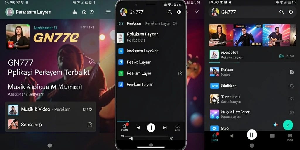 Screenshot GN777 menunjukkan antarmuka intuitif dan fitur perekam layar.