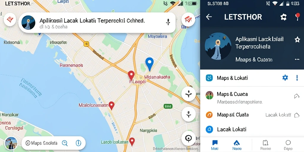 Antarmuka utama LETSTHOR dengan fitur Lacak Lokasi yang sederhana.