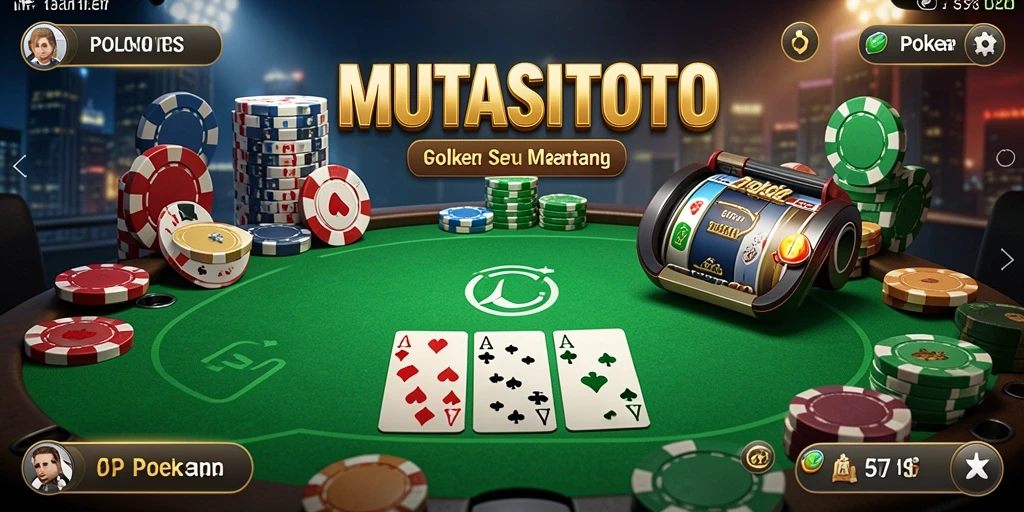Tampilan antarmuka game Poker yang menawan dan fungsional.