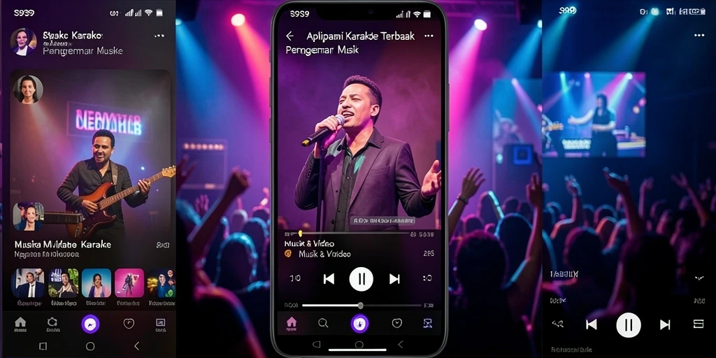 Antarmuka menarik S9S9 dengan berbagai fitur karaoke.