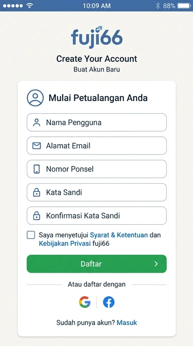 Panduan Membuat Akun Baru fuji66 untuk Pengguna Android