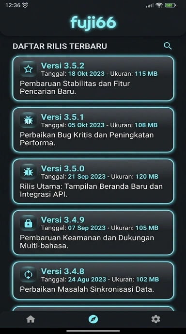 Riwayat Versi Aplikasi fuji66 untuk Android